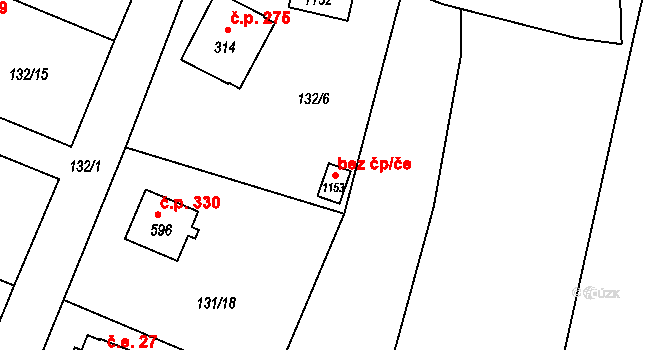 Raškovice 95327843 na parcele st. 1153 v KÚ Raškovice, Katastrální mapa