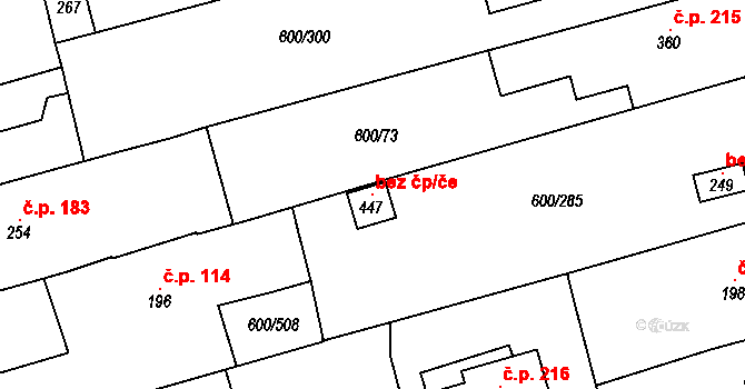 Olšany 96635843 na parcele st. 447 v KÚ Olšany, Katastrální mapa