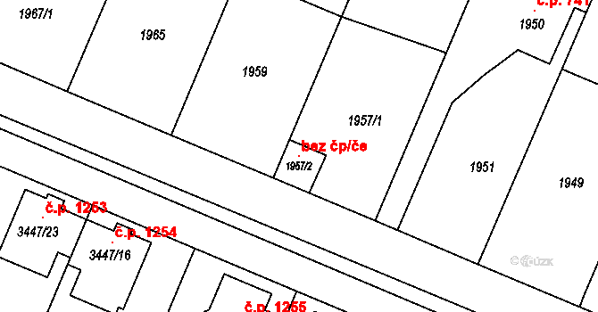 Ratíškovice 106385844 na parcele st. 1957/2 v KÚ Ratíškovice, Katastrální mapa