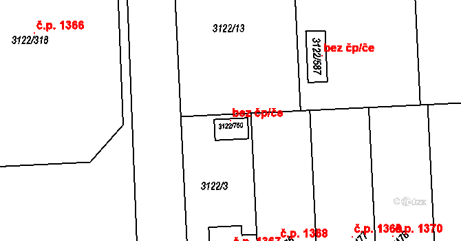 Pohořelice 115521844 na parcele st. 3122/750 v KÚ Pohořelice nad Jihlavou, Katastrální mapa