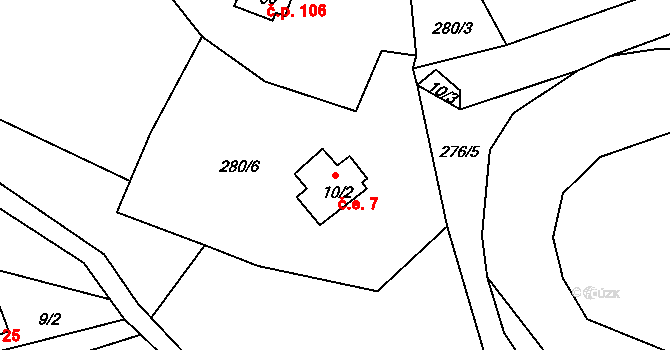 Lípa 7, Merklín na parcele st. 10/2 v KÚ Lípa, Katastrální mapa
