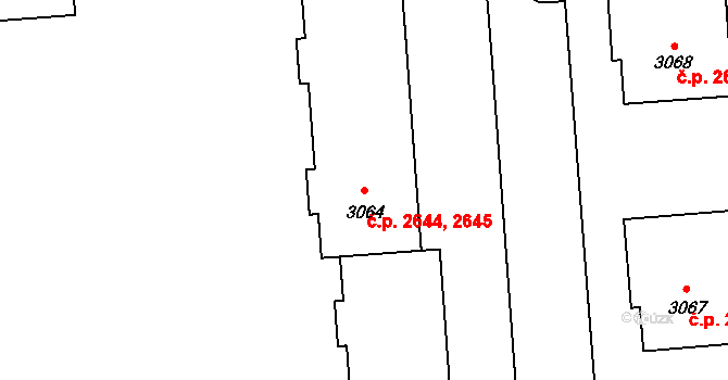 Kročehlavy 2644,2645, Kladno na parcele st. 3064 v KÚ Kročehlavy, Katastrální mapa