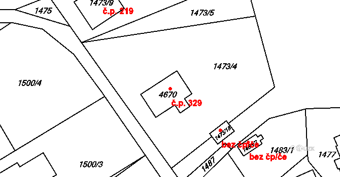 Žamberk 329 na parcele st. 4670 v KÚ Žamberk, Katastrální mapa
