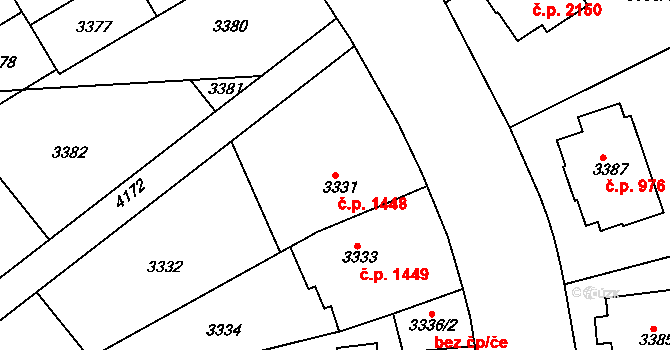 Dejvice 1448, Praha na parcele st. 3331 v KÚ Dejvice, Katastrální mapa