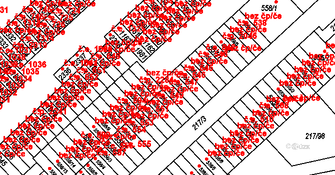Sezimovo Ústí 547 na parcele st. 557/7 v KÚ Sezimovo Ústí, Katastrální mapa
