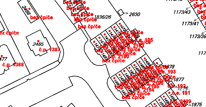 Uničov 2179 na parcele st. 1483 v KÚ Uničov, Katastrální mapa