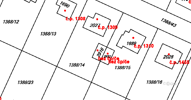 Rožnov pod Radhoštěm 39561844 na parcele st. 2916 v KÚ Rožnov pod Radhoštěm, Katastrální mapa