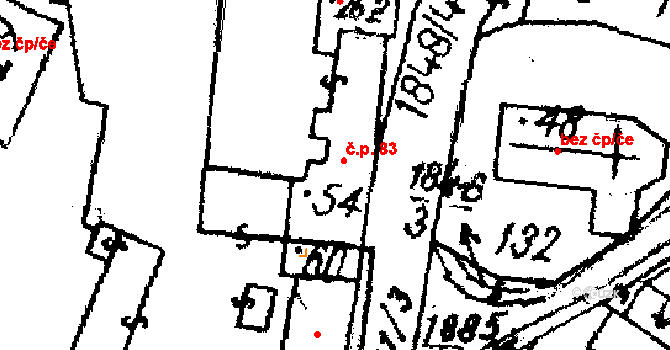 Kašava 83 na parcele st. 54 v KÚ Kašava, Katastrální mapa