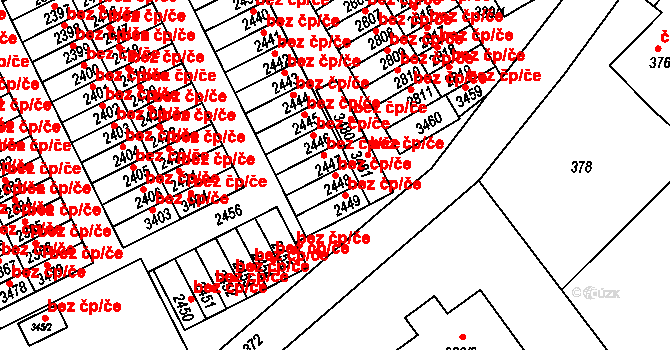 Třinec 40225844 na parcele st. 2448 v KÚ Lyžbice, Katastrální mapa