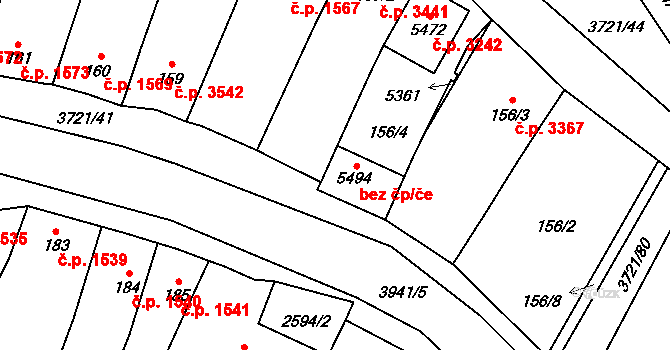 Břeclav 41637844 na parcele st. 5494 v KÚ Břeclav, Katastrální mapa
