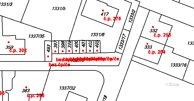 Doksy 42974844 na parcele st. 403 v KÚ Doksy u Kladna, Katastrální mapa