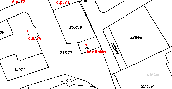 Starý Plzenec 43228844 na parcele st. 76 v KÚ Sedlec u Starého Plzence, Katastrální mapa
