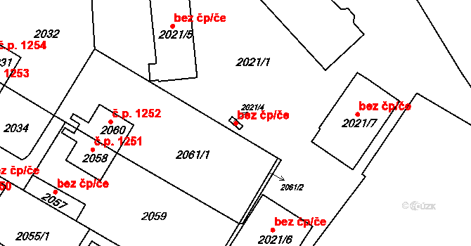 Sokolov 44374844 na parcele st. 2021/4 v KÚ Sokolov, Katastrální mapa