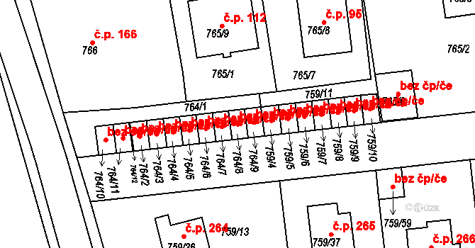 Horšovský Týn 45213844 na parcele st. 764/8 v KÚ Horšovský Týn, Katastrální mapa