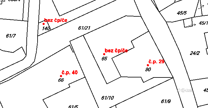 Velký Rybník 45271844 na parcele st. 65 v KÚ Velký Rybník u Humpolce, Katastrální mapa