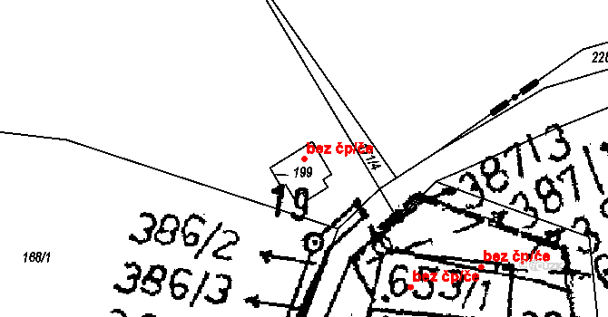 Tichonice 45433844 na parcele st. 199 v KÚ Tichonice, Katastrální mapa