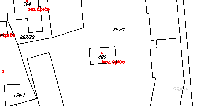 Broumov 46347844 na parcele st. 480 v KÚ Velká Ves u Broumova, Katastrální mapa