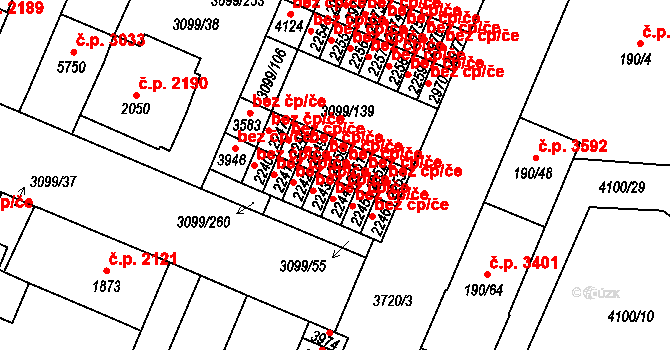 Břeclav 47082844 na parcele st. 2250 v KÚ Břeclav, Katastrální mapa