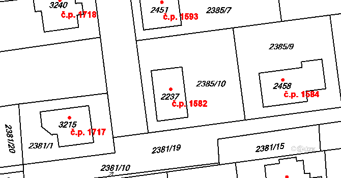 Choceň 1582 na parcele st. 2237 v KÚ Choceň, Katastrální mapa
