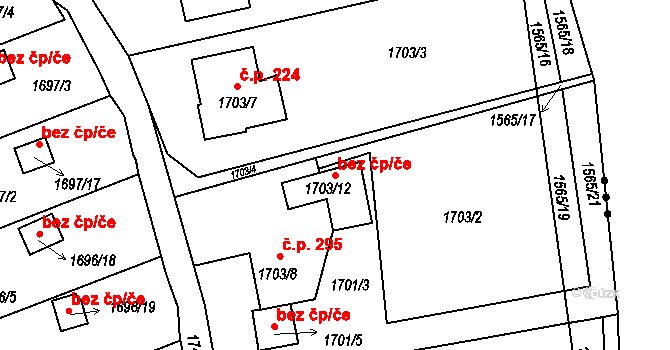 Třinec 80037844 na parcele st. 1703/12 v KÚ Lyžbice, Katastrální mapa
