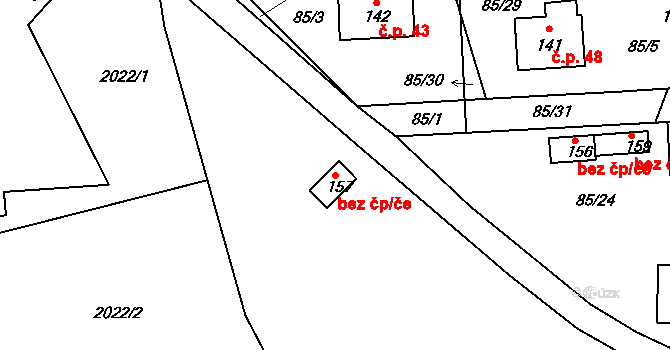 Rožmitál na Šumavě 80952844 na parcele st. 157 v KÚ Zahrádka, Katastrální mapa