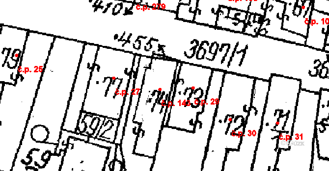 Dolní Cerekev 143 na parcele st. 74 v KÚ Dolní Cerekev, Katastrální mapa