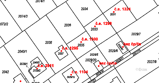 Bolevec 1300, Plzeň na parcele st. 2035 v KÚ Bolevec, Katastrální mapa