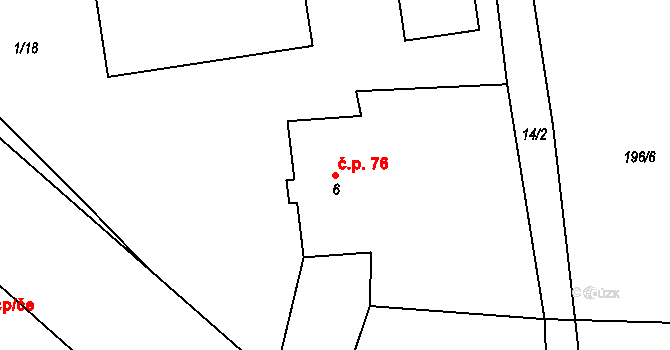 Lítov 76, Habartov na parcele st. 6 v KÚ Lítov, Katastrální mapa