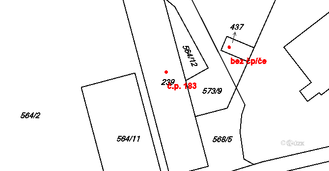 Heřmanice v Podještědí 183, Jablonné v Podještědí na parcele st. 239 v KÚ Heřmanice v Podještědí, Katastrální mapa