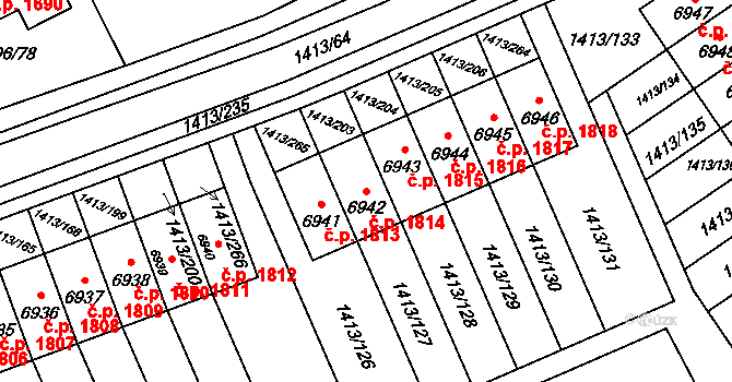 Beroun-Město 1814, Beroun na parcele st. 6942 v KÚ Beroun, Katastrální mapa