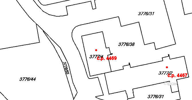 Poruba 4469, Ostrava na parcele st. 3777/4 v KÚ Poruba-sever, Katastrální mapa