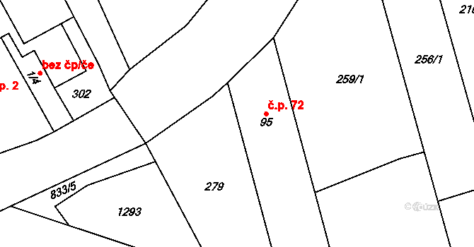 Heroltice 72, Hoštice-Heroltice na parcele st. 95 v KÚ Heroltice, Katastrální mapa
