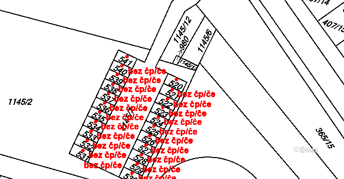 Luže 38053845 na parcele st. 521 v KÚ Luže, Katastrální mapa