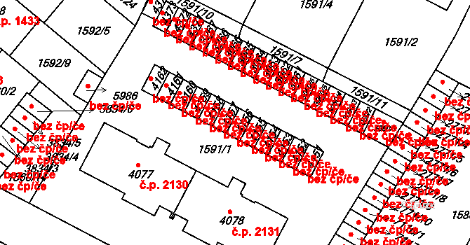 Písek 40002845 na parcele st. 4156 v KÚ Písek, Katastrální mapa