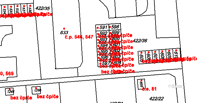 Svitavy 41501845 na parcele st. 595 v KÚ Čtyřicet Lánů, Katastrální mapa