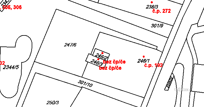 Brno 41987845 na parcele st. 246/2 v KÚ Nový Lískovec, Katastrální mapa
