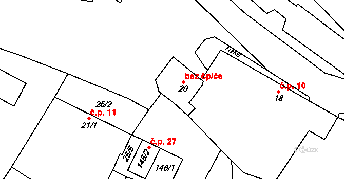 Lhánice 44087845 na parcele st. 20 v KÚ Lhánice, Katastrální mapa