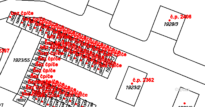 Teplice 50069845 na parcele st. 1923/53 v KÚ Teplice, Katastrální mapa