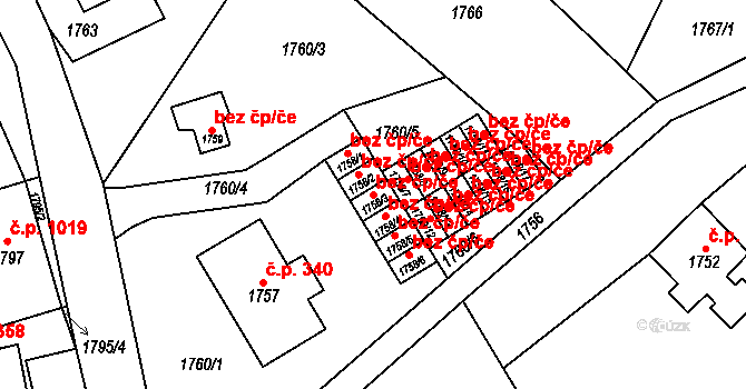 Smržovka 50318845 na parcele st. 1758/3 v KÚ Smržovka, Katastrální mapa