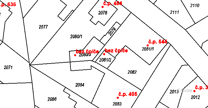 Úvaly 50440845 na parcele st. 2081/2 v KÚ Úvaly u Prahy, Katastrální mapa
