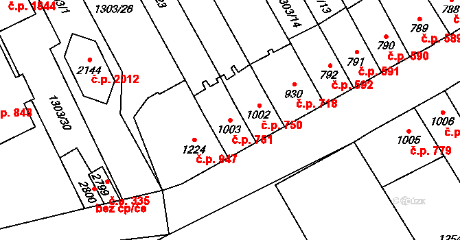 Náchod 751 na parcele st. 1003 v KÚ Náchod, Katastrální mapa