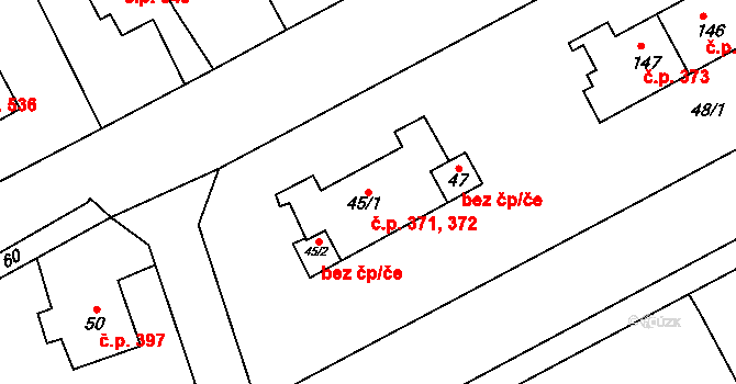 Velké Opatovice 371,372 na parcele st. 45/1 v KÚ Velké Opatovice, Katastrální mapa