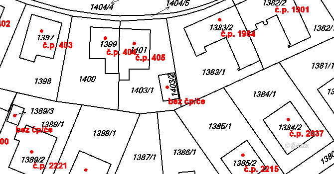 Krnov 82291845 na parcele st. 1403/2 v KÚ Krnov-Horní Předměstí, Katastrální mapa