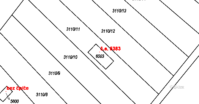 Dvůr Králové nad Labem 5383 na parcele st. 6003 v KÚ Dvůr Králové nad Labem, Katastrální mapa