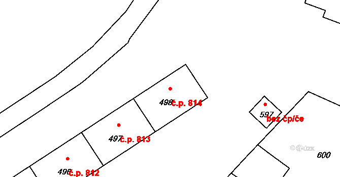 Lutyně 814, Orlová na parcele st. 498 v KÚ Horní Lutyně, Katastrální mapa