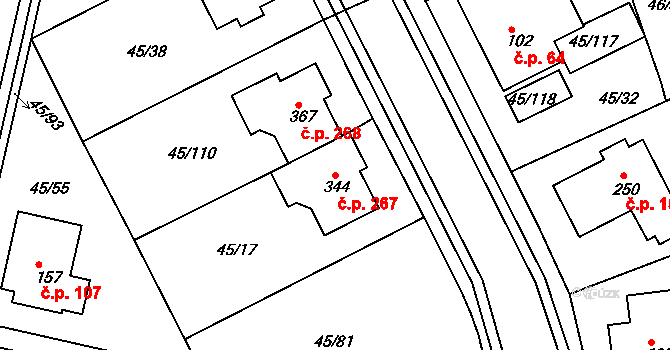 Týn 267, Třebíč na parcele st. 344 v KÚ Týn u Třebíče, Katastrální mapa