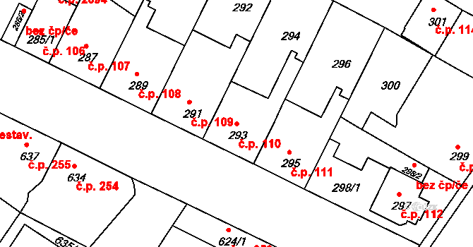 České Budějovice 3 110, České Budějovice na parcele st. 293 v KÚ České Budějovice 3, Katastrální mapa