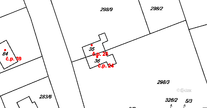 Stanoviště 25, Mariánské Lázně na parcele st. 35 v KÚ Stanoviště u Mariánských Lázní, Katastrální mapa