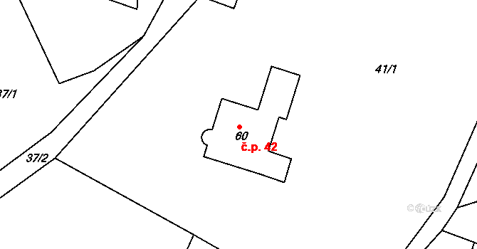 Pelec 42, Častrov na parcele st. 60 v KÚ Pelec, Katastrální mapa