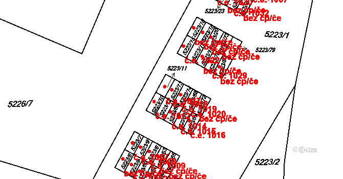 Předměstí 1018, Litoměřice na parcele st. 5223/13 v KÚ Litoměřice, Katastrální mapa